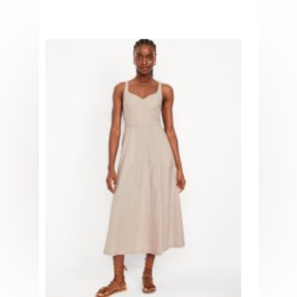 Bnwt old navy fit and flare linen blend dress